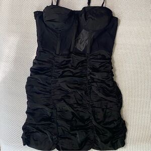 Zara Black Satin Mini Dress